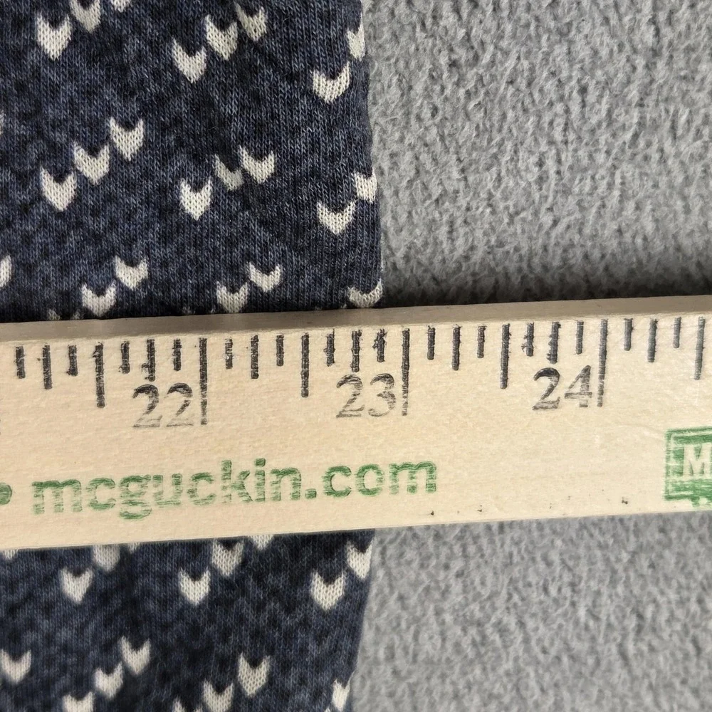 L.L. Bean Sweatshirt Mens Large Blue Pattern Crewneck Pullover Knit Geometric
